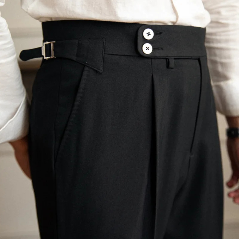 Leisure Mens Suit Pants Slim Fit Trousers For Wedding Party Business Formal Waistline Spring Summer 240117