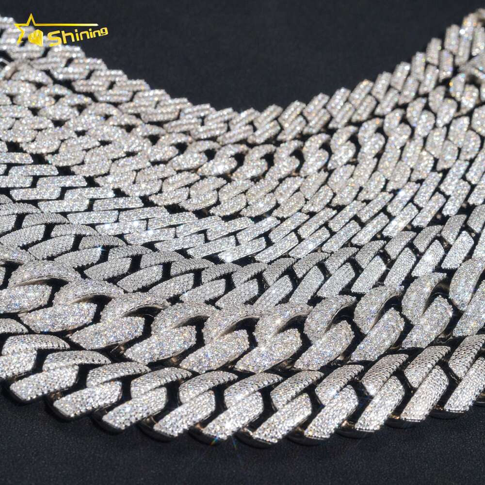bracelet necklace mossanite Shining Jewelry Pass Diamond Tester S925 6MM 8MM 10MM 12MM Iced Out Hip Hop Jewelry VVS Moissanite Cuban Link Bracelet Men