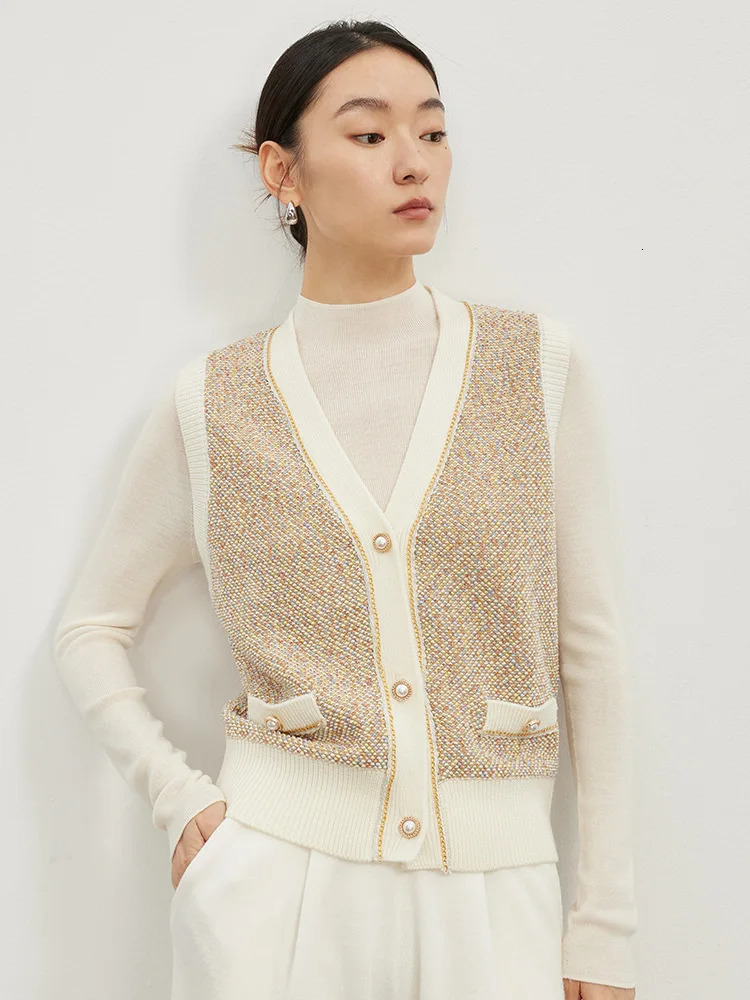 Autumn Womens Wool Vest Thick Tweed Sleeveless Short Coat Vintage 240116