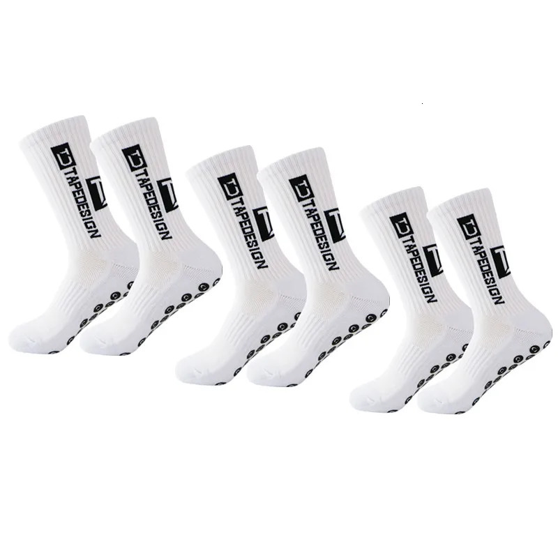 3 Pairs Mens Soccer Socks Anti Slip Non Grip Pads for Football Basketball Sports 240117