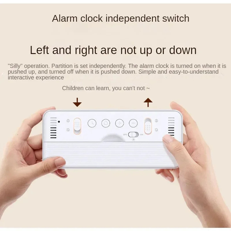 Digital Alarm Clock Table Electronics Wall Temperature Humidity Calendar Week Bedroom Child Desk Watch Night Light Decorations 240116