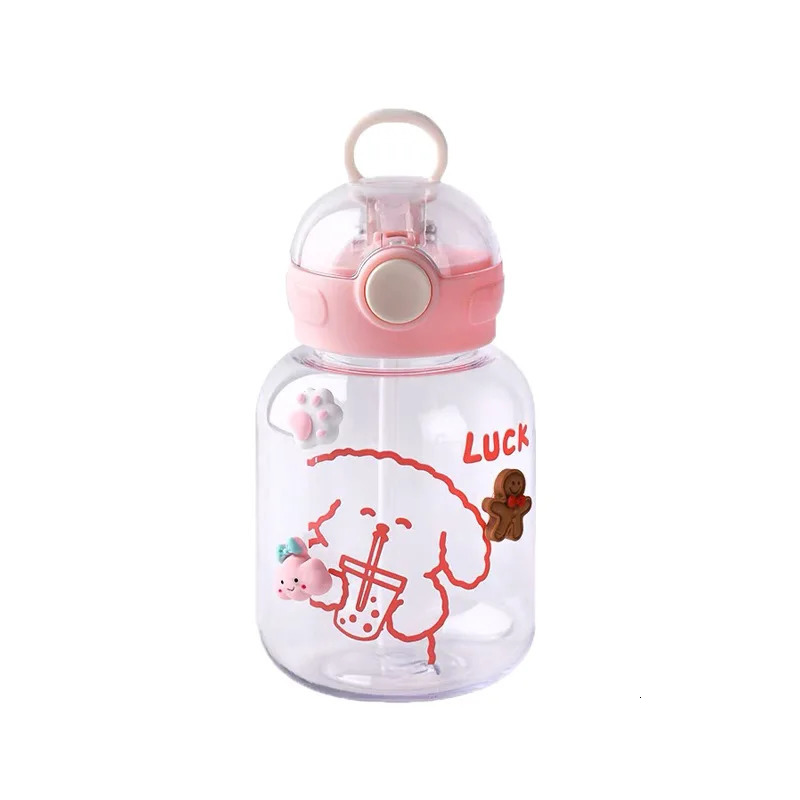 600ML Kids Sippy Cup Water Bottles Creative Cartoon Feeding With Straws And Lids Spill Proof Portable Toddlers Drinkware 240117