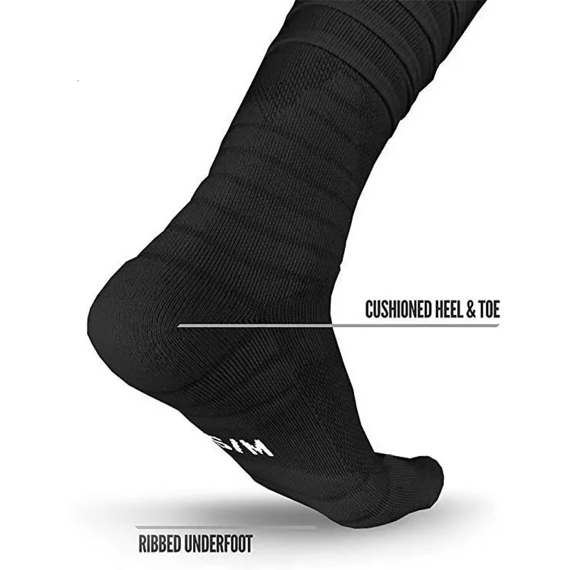 Scrunch Padded Football Socks for Men Women Extra Athletic Long Sports Soccer Knee High Tube Sock Adults Youth 240117