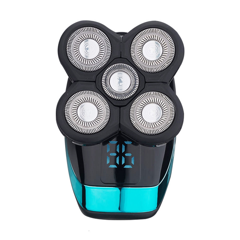 Electric Shavers 5 In 1 4D Mens Rechargeable Bald Head Shaver 5 Floating Heads Beard Nose Ear Hair Trimmer Razor Clipper Brush 230328