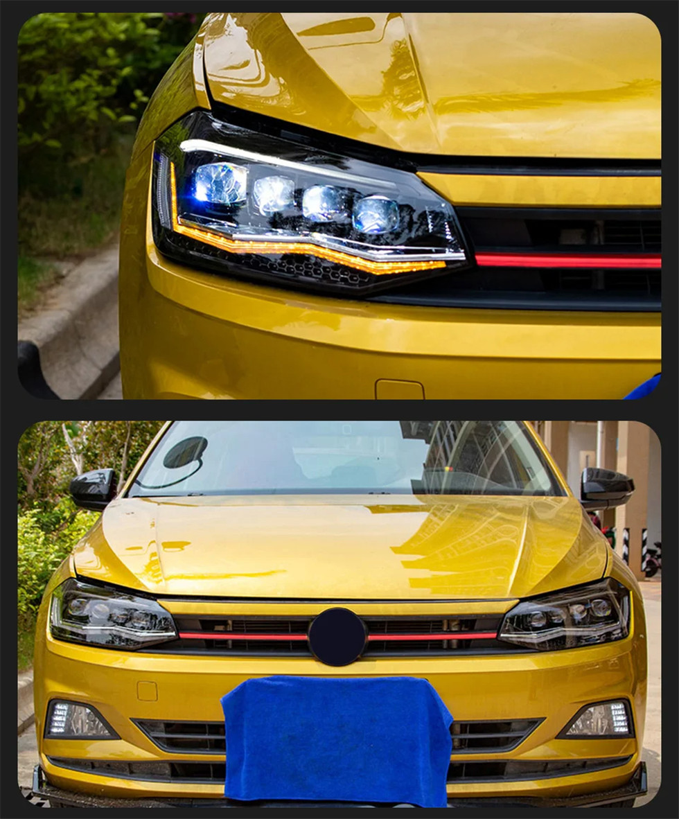 Car LED Headlights for VW POLO 20 19-20 22 LED Dynamic Moving Turn Signal Lamp Head Lights Auto Assembly