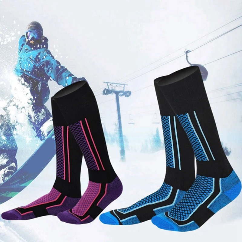 5 Pairs Ski Socks Thick Cotton Sports Snowboard Cycling Skiing Soccer Men Women Running Hiking 240117