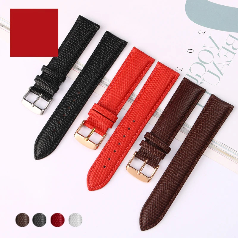 16mm 18mm 20mm 22mm Black Brown Red Top Grade Lizard pattern Men and women Genuine Leather Watch BAND Strap Free Delivery 240116