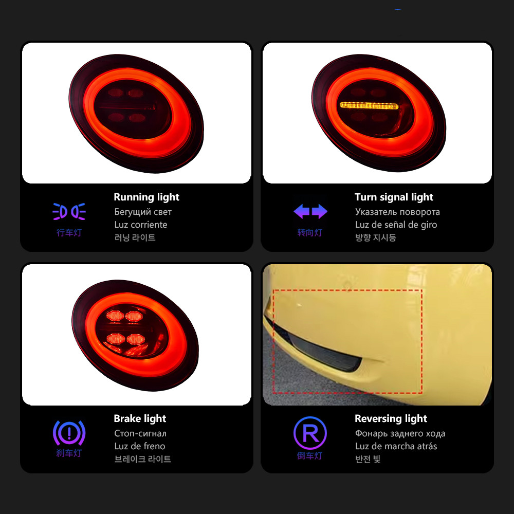 LED taillight for VW Beetle Tail Lights 2006-2012 Taillights Rear Dynamic Turn Signal Fog Lamp Auto Assembly