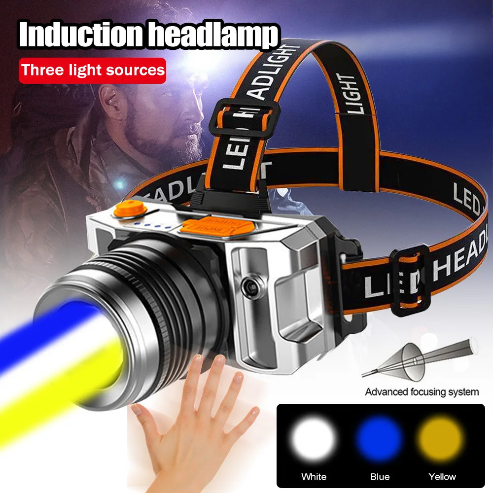 VASTFIRE RGB LED Headlamp White Zoomable Fishing Headlight GreenUV 395NM Ultraviolet Head Torch RedBlue Hunting Flashlight 240117 - view 3