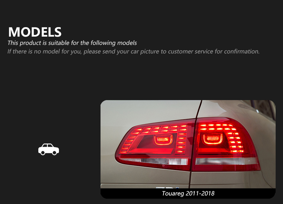 LED Running Brake Fog Tail Light for VW Touareg Taillight 2011-2018 Dynamic Turn Signal Lamp Car Accessories