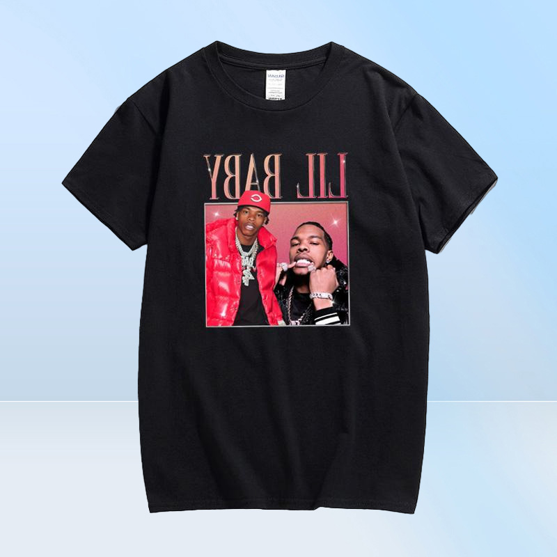 Men039s TShirts Lil Baby Rapper Hip Hop 90s Vintage T Shirt For Men Streetwear Graphic Tees Top Cotton Short Sleeve TshirtsMe