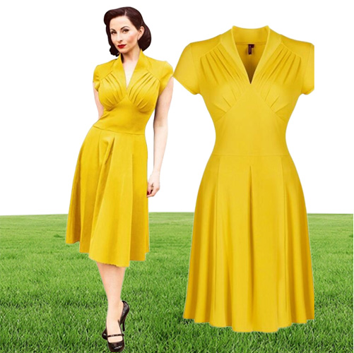 Women039s Vintage Style Vintage 1940s Shirtwaist Trumpet Evening Dress Dress Swing Skater Prom Dress