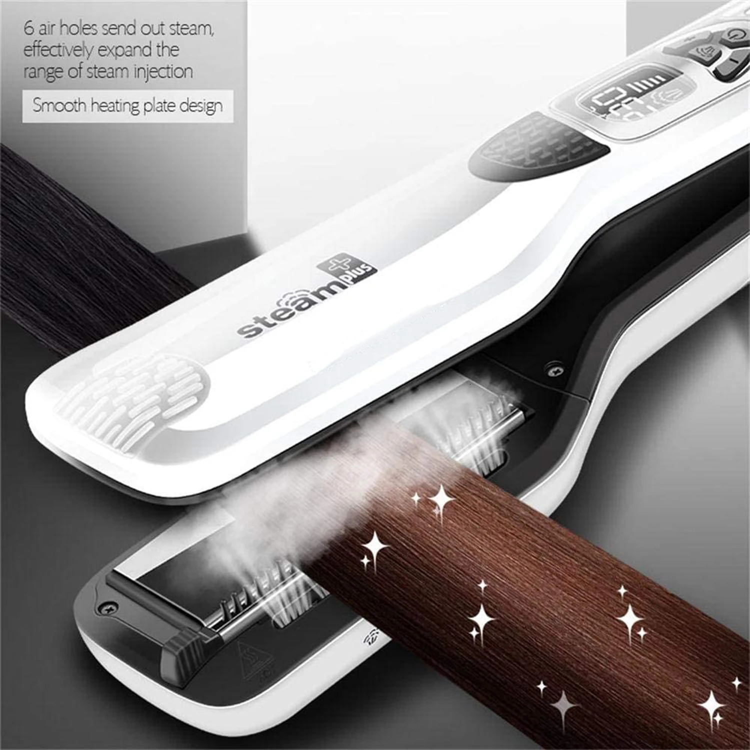 Professional Iron Straightener Digital LCD Ceramic Flat Device Electric Fast Steamer Hair Styling Appliances For Women X251024