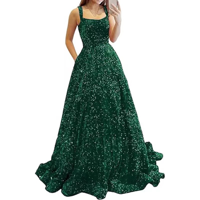 Dark Green Sequined Mother Of The Bride Dresses Mermaid Crystal Pleat Plus Size Ladies For Mothers Off Shouder Long Wedding Guest Dress Women Formal P