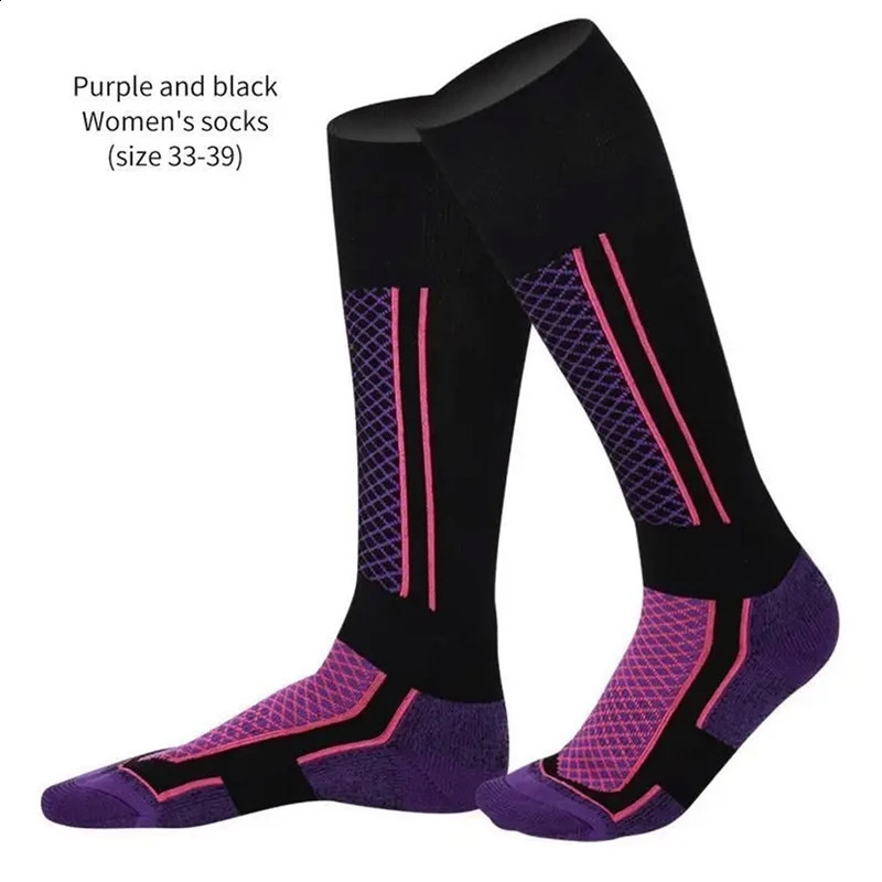 5 Pairs Ski Socks Thick Cotton Sports Snowboard Cycling Skiing Soccer Men Women Running Hiking 240117
