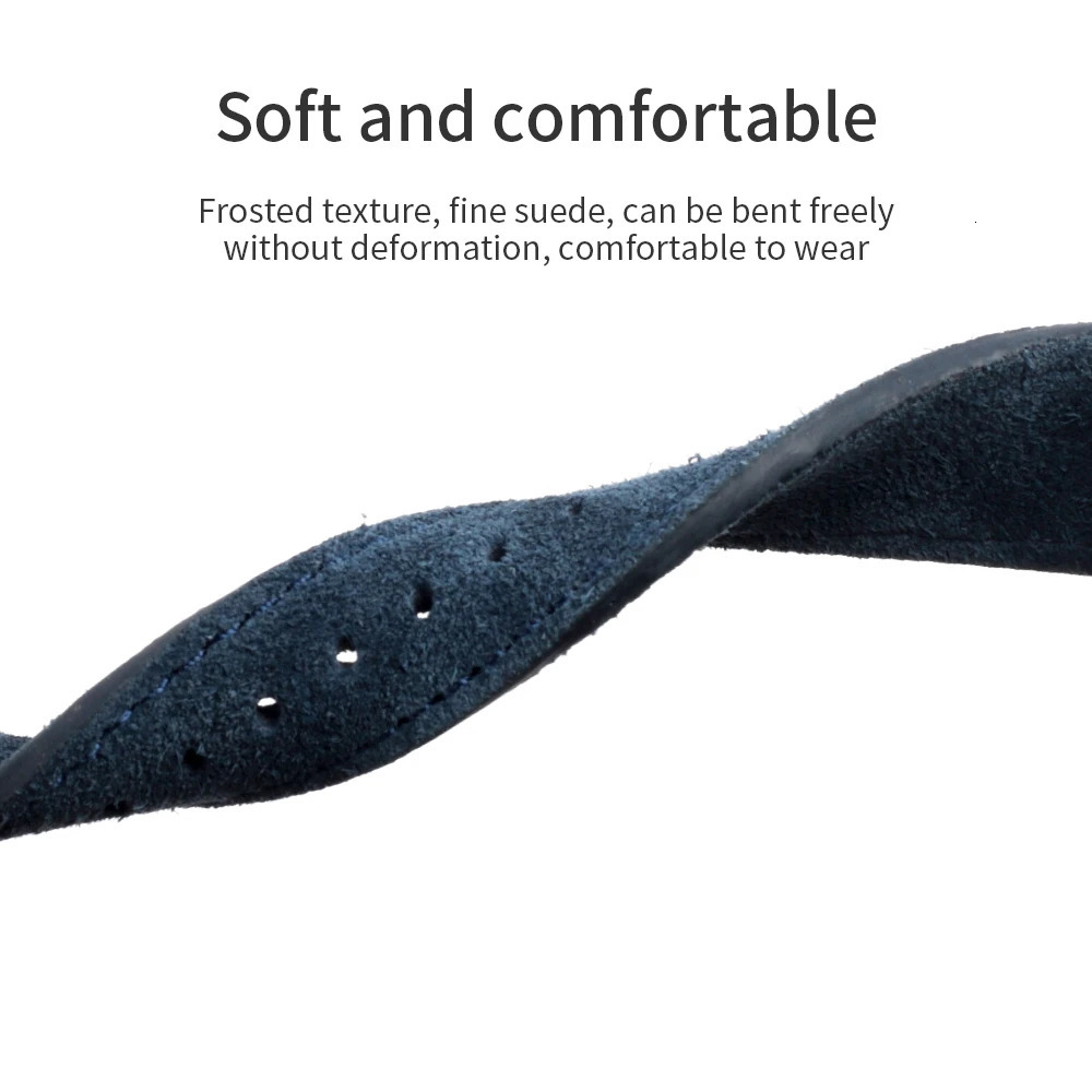 Soft Suede Leather Watch Band 18mm 20mm 22mm Brown Coffee Blue Strap Stainless Steel Buckle for Men Women Watchband 240116