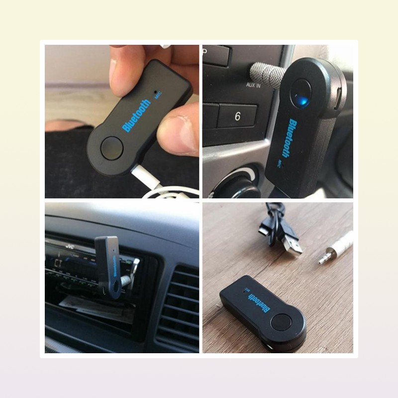 Bluetooth Car Kit Aux o Receiver Adapter Stereo Music Reciever Handsfree Wireless With Mic