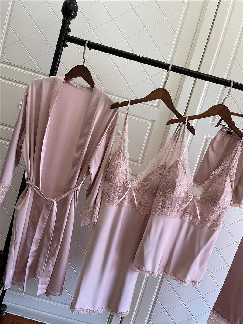 Women's Sleepwear Suspender Nightgown Five-Piece Suit
