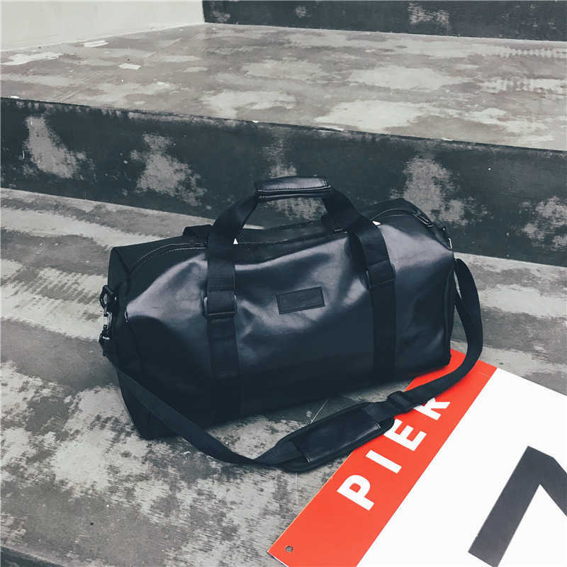 Duffle Bags New Portable Letter Business Travel Bag Pu Men s and Women s Sports Fitness Short Distance Light Storage Luggage 230406