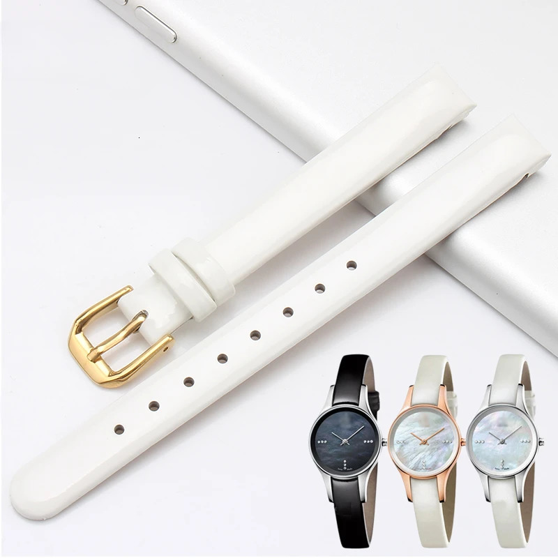 Original Replace Genuine Leather Women Watchband for CK K43231 K43232 K43236 Black White 10mm with Tool Cowhide Watch Strap 240116