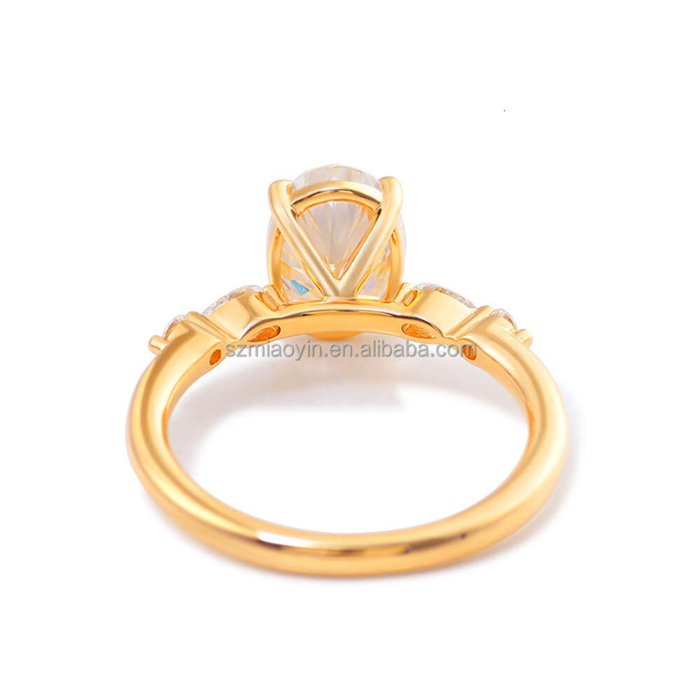 Wholesale Price Jewelry 10k/14k/ Solid Real Gold 1ct/2ct/3ct D VVS Oval Moissanite Dia Engagement Ring For Women