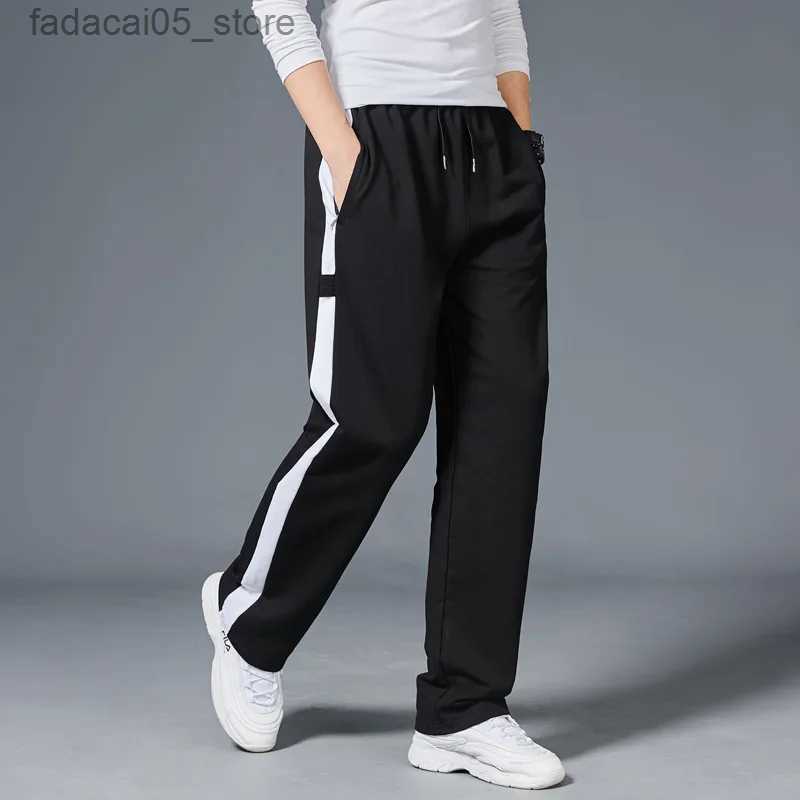 Men's Pants Men Loose Sport Running Stripe Sweatpants Fitness Training Pants Mens Straight Trousers Tracksuit Jogging Sportswear Goggers Q240117