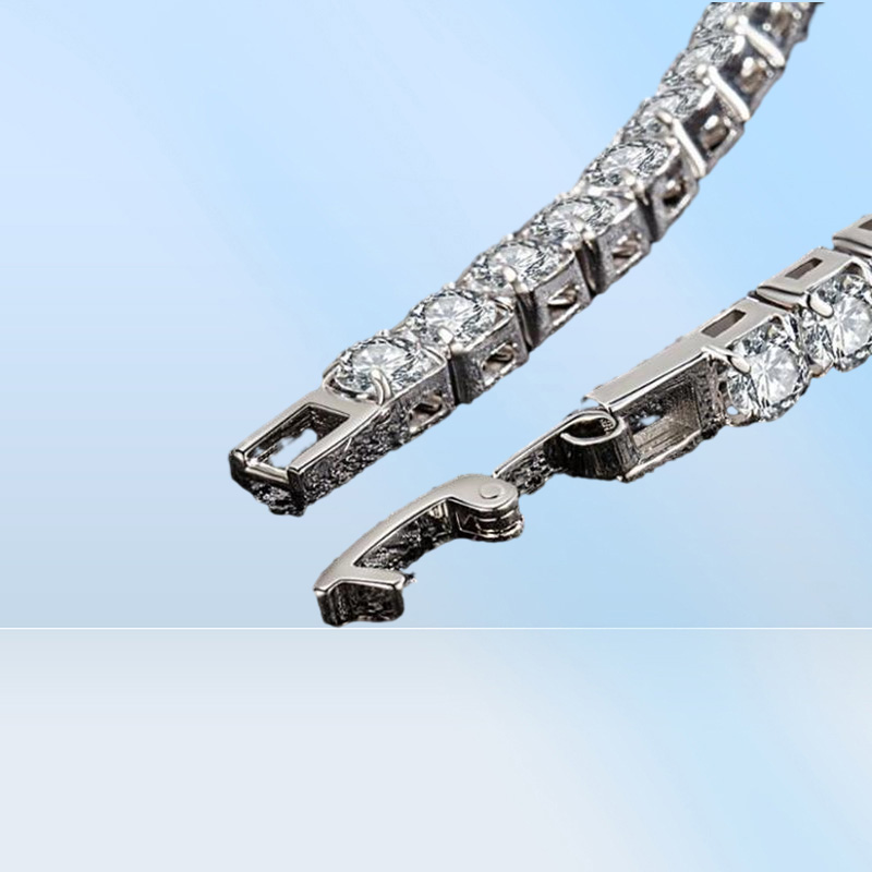 Link Bracelets Real Moissanite Tennis Bracelet For Women S925 Sterling Silver 4mm Diamonds Bangles Chains Fine Jewelry