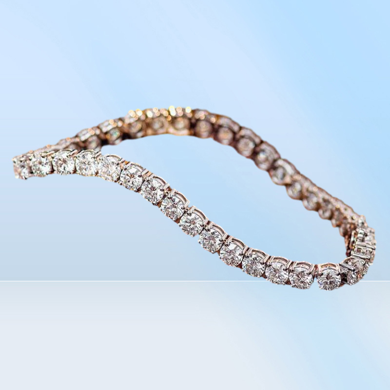 Link Bracelets Real Moissanite Tennis Bracelet For Women S925 Sterling Silver 4mm Diamonds Bangles Chains Fine Jewelry