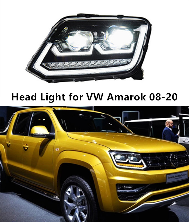 LED Daytime Running Head Light for VW Amarok Car Headlight 2008-2020 Turn Signal High Beam Lamp Lens