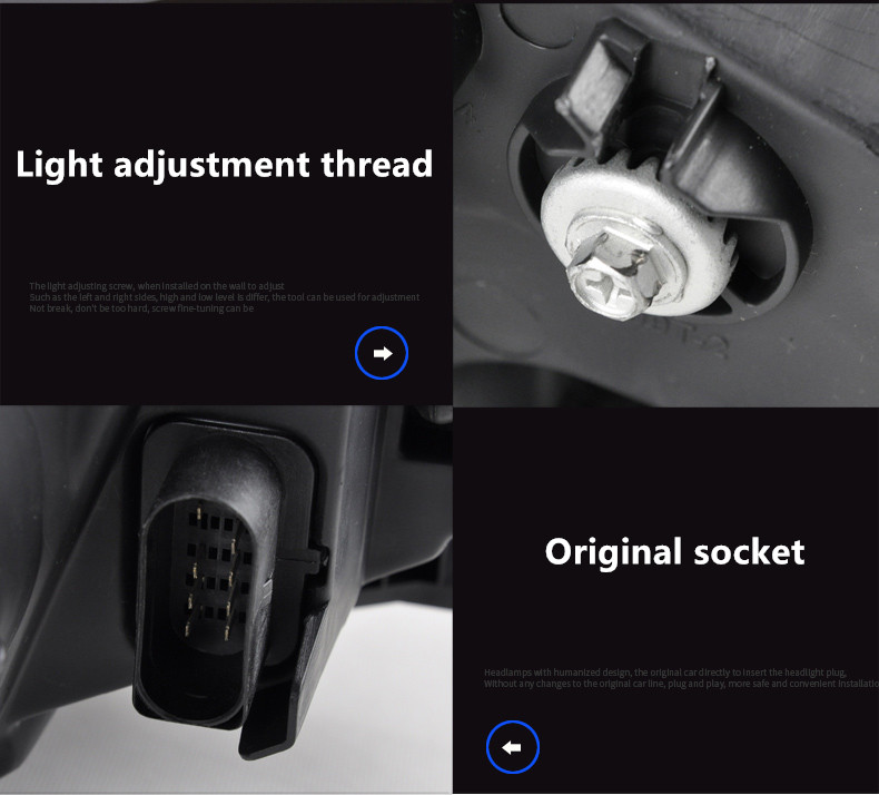 Car Headlight for VW Sportsvan LED Daytime Running Head Light 2-16-2020 Turn Signal Dual Beam Lens