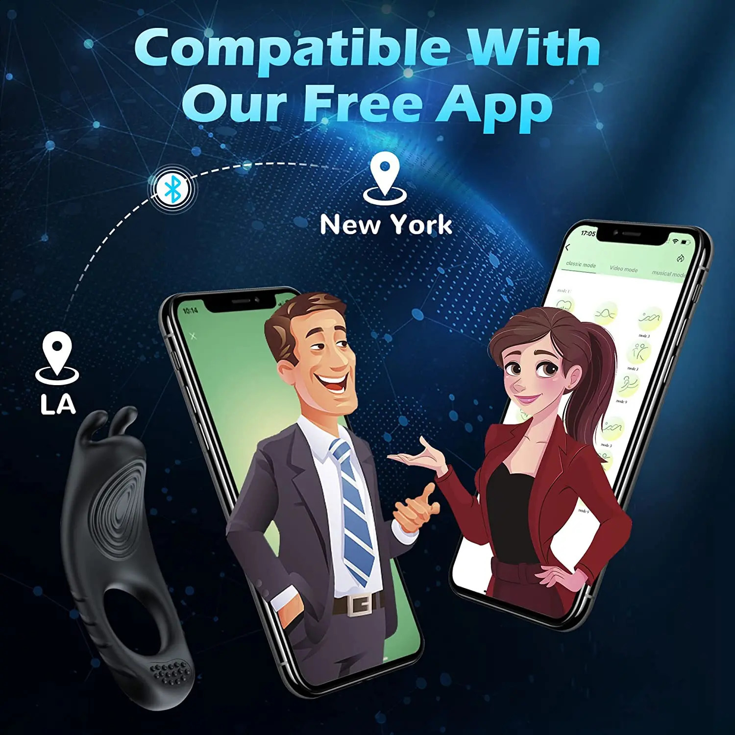 Vibrator Cock Ring APP Remote Wireless Control Rabbit Vibrating for Men Penis Delay Ejaculation Rings Sex Toys Couple Adult 240117