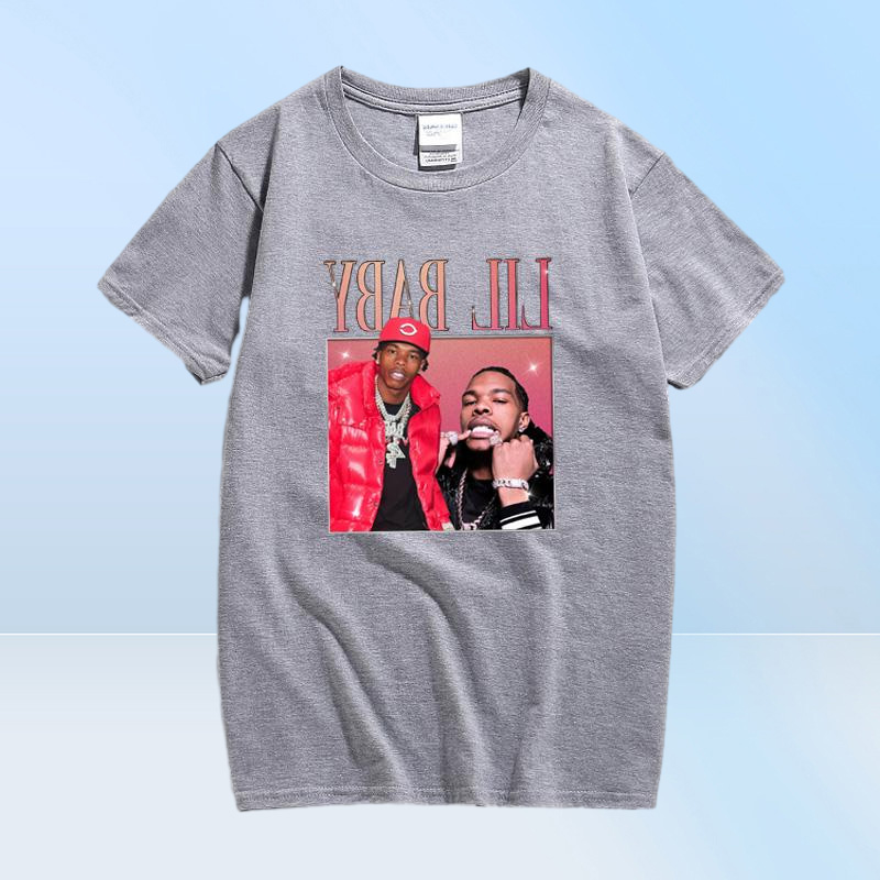 Men039s TShirts Lil Baby Rapper Hip Hop 90s Vintage T Shirt For Men Streetwear Graphic Tees Top Cotton Short Sleeve TshirtsMe