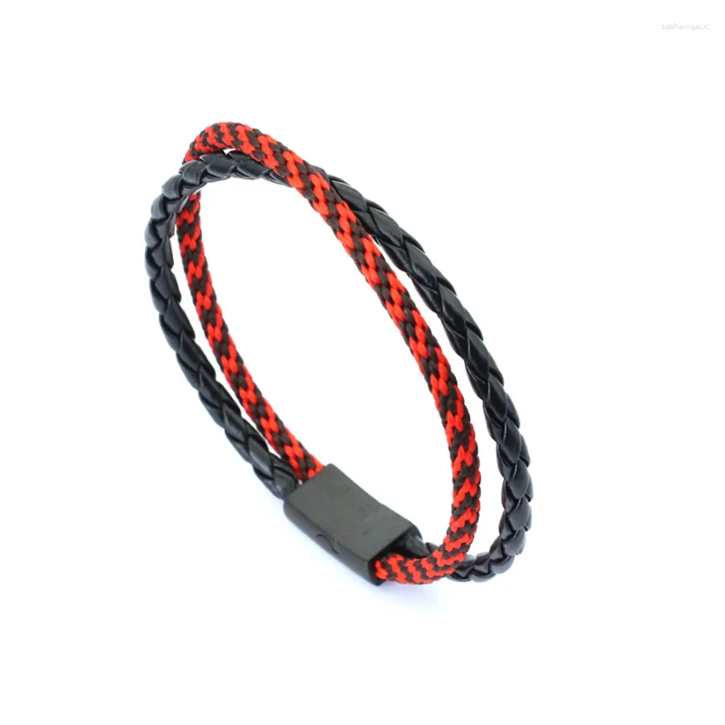 Charm Bracelets Novel Mens Bracelet Ethnic Rope Braslet Stainless Steel Detachable Magnet Buckle Leather Braclet Gifts For Boyfriend