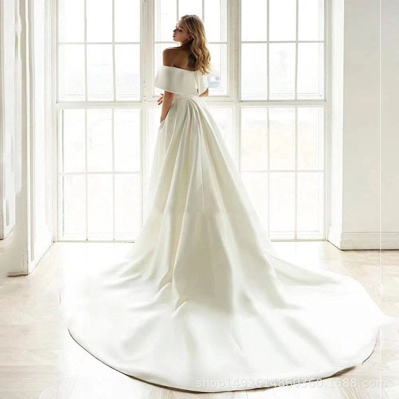 2024 Dubai Arabic Mermaid Wedding Dresses For Bride Plus Size Off Shoulder Long Satin Detachable Overskirts Sweep Train Sashes Bridal Gowns Vestidos D