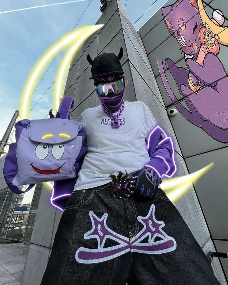 Y2K mens jeans Gothic Vintage Streetwear 2023 Hip Hop Black Casual Men women baggy Harajuku rock casual loose 240117