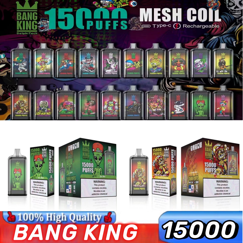 bang king puff 15000 15000 puffs 10 colors Disposable vape e-cigarettes vapes electronic device prefilled vape vs puff 15k 15000 9k 7000 12000 15k bang box 12000