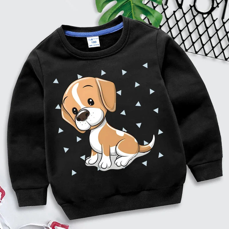 Beagle Dog Print Hoodies Kids Fashion Animal Pullover Long Sleeve Sweatshirt Cartoon Beagle Streetwear Girls Boys Hoodie Top 240117
