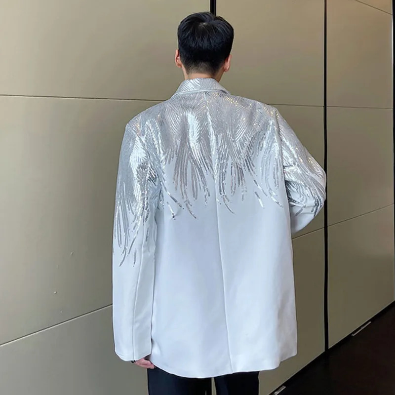 IEFB Heavy Craft Embroidery Sequin Trend Casual Men's Blazer 2023 Autumn Fashion fit Jacket Streetwear Suit Coat 9Y9245 240117