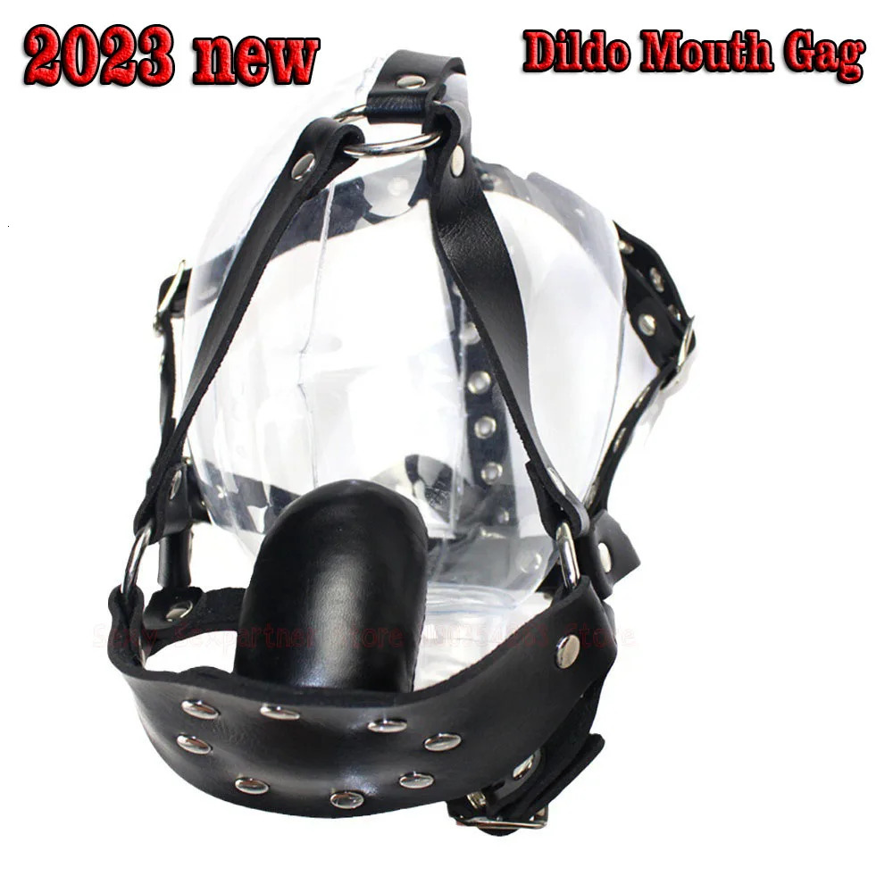 Bondage Dildo Mouth Gag Bdsm Slave Dog Mask Gag Training Gag Bondage Leather Headworn Open Mouth Sex Toys Adult Game For Couple 240117
