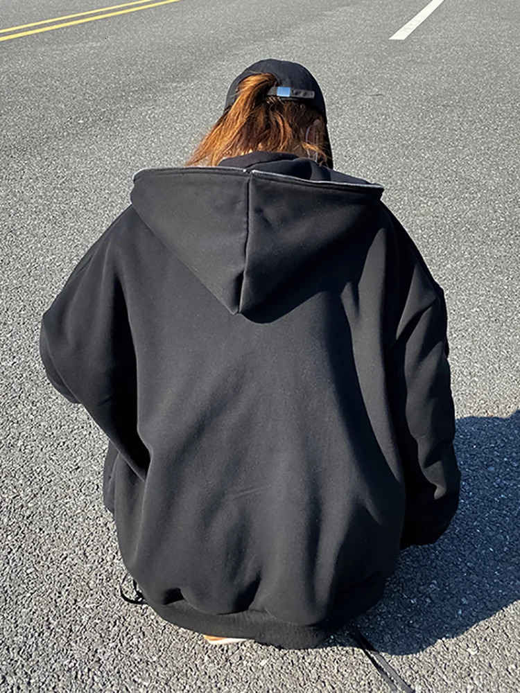 Hoodies Anime Oversized Hoodie Men's Clothing Goth Hip Hop Print Harajuku Sweatshirt Zip up Top Women Kawaii Hooded Y2k Clothes 240117