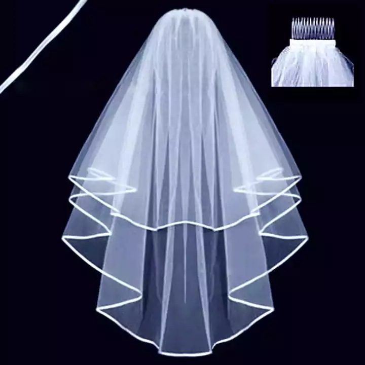 Bridal Veils Organza Wedding Veil One Layer Long Cathedral Bride For White Ivory Metal Comb Bride Decoration Accessories