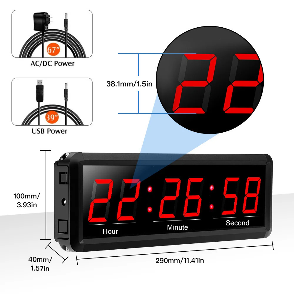 Programmable Remote control LED crossfit timer Interval Timer garage timer sports training clock Crossfit gym timer 240118