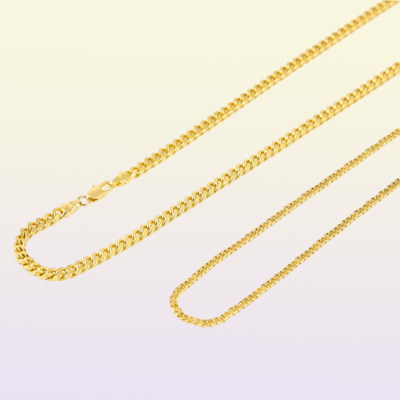 Gold Silver Miami Cuban Link Chain Hiphop Necklaces Mens Hip Hop Necklace Jewelry 1830inch