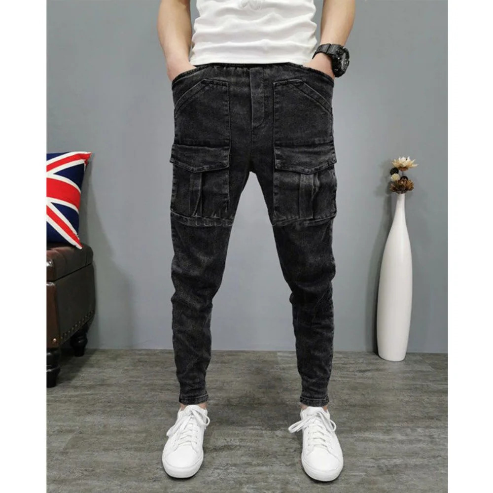Cargo Pants Men's High Street Hiphop Personality Trendy Overalls Casual Jeans Man baggy pants fitting Trousers y2k 240117