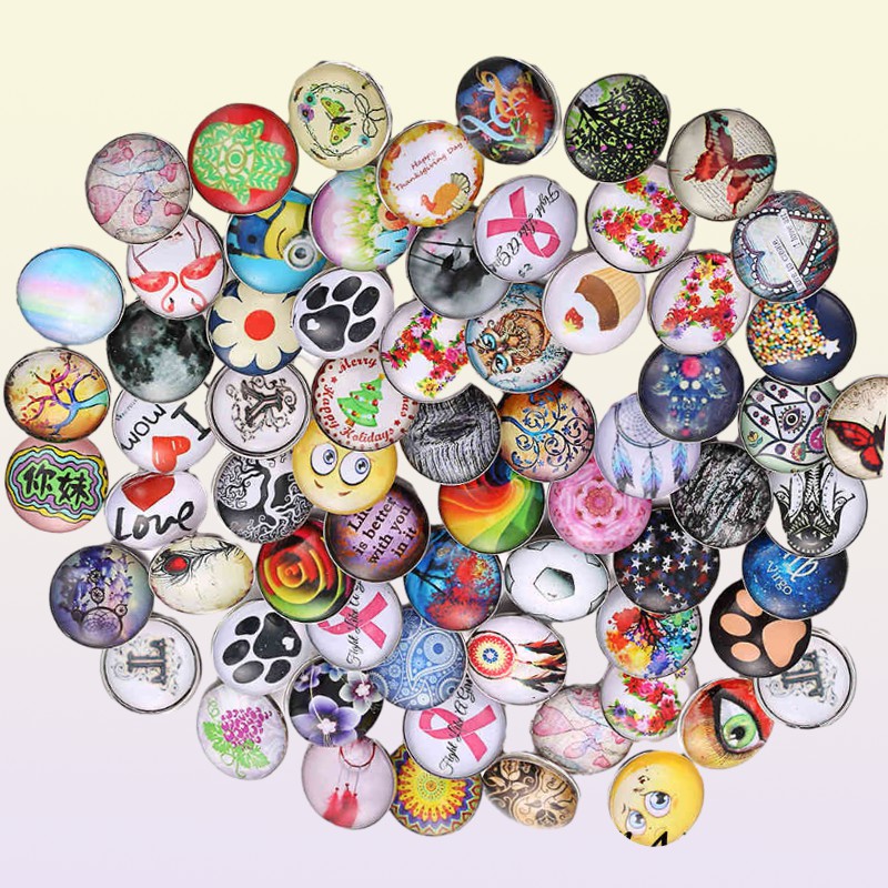 100pcslot Whole 12mm 18mm Snap Button Jewelry for Snap Bracelet Mixed Rhinestone Metal Charms DIY Buttons Snap Jewelry 210323