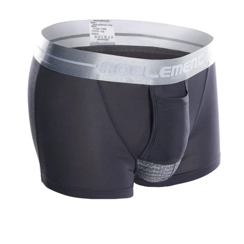 AOELEMENT Men's Separation Briefs Scrotum U Convex Pocket Physiological Health Care Boxer Underwear Men Sexy Boxers 240117