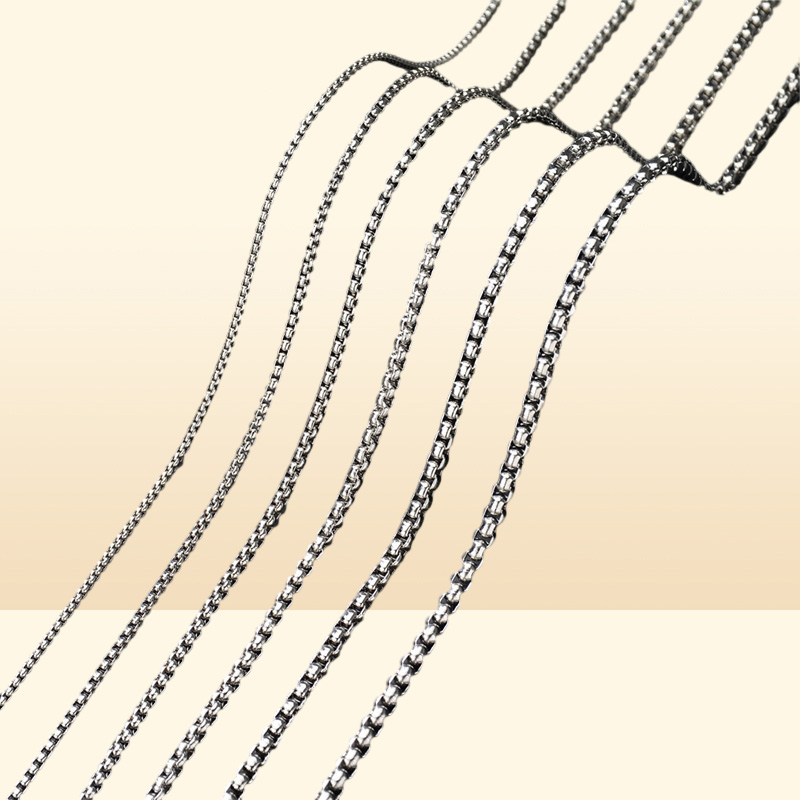 Fashion Square Link mens chain designer necklace silver chain for man Stainless Steel Black Rope Gold Chains Necklaces Woman Choke