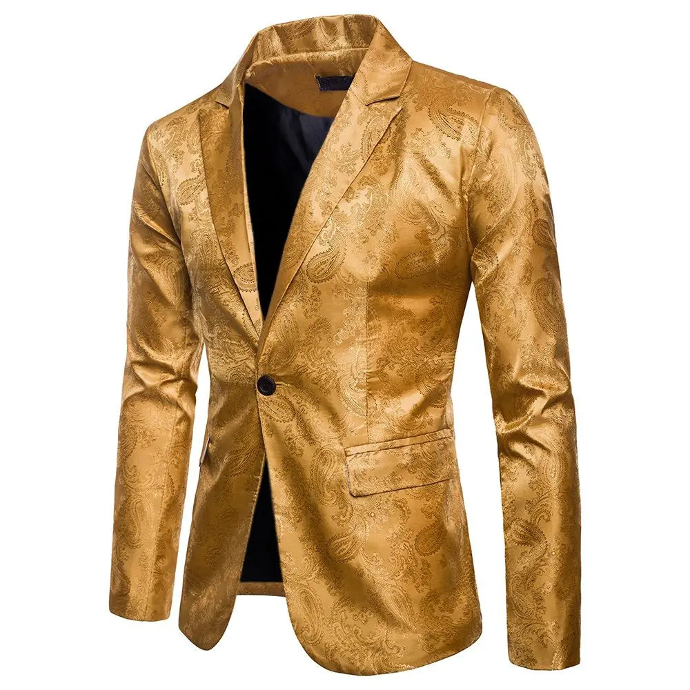Men Suit Banquet Wedding Suit Party Suit Bar Night Club Blazer Men Tops Bright Suit Paisley Blazer Fashion Men's Suit 240117