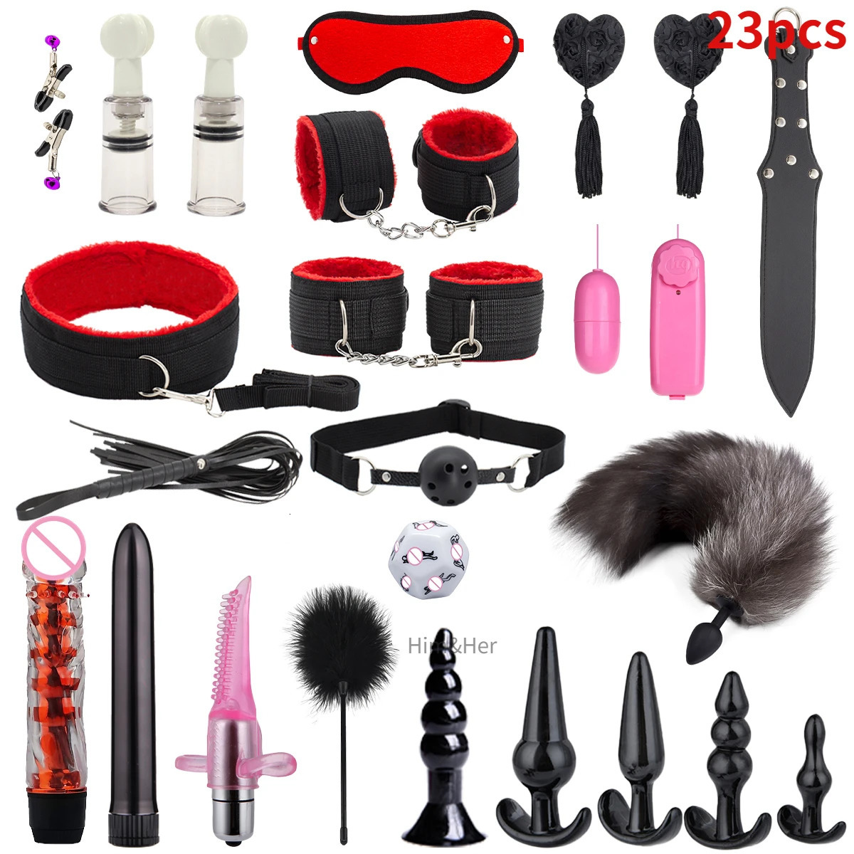 BDSM Sexlove Suit Adult Handcuffs Nipple Whip BDSM Sex Metal Anal Plug Vibrator Hip Female Male Adult Pornographic Sex Toys 1 240117
