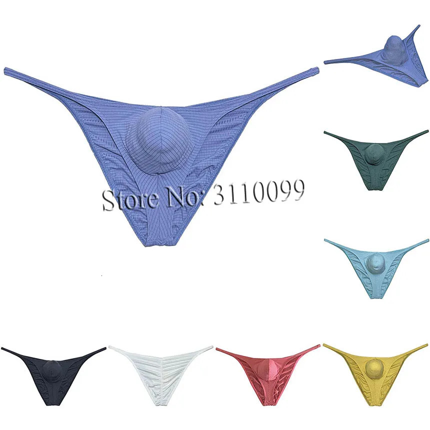 Mens Spandex Cheeky Stripe Briefs Pucker Back Hipster Panties Butt Lift Underwear 240117Z
